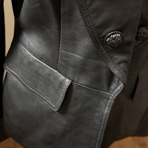 INC International Concepts Black Leather Jacket - Picture 5 of 16